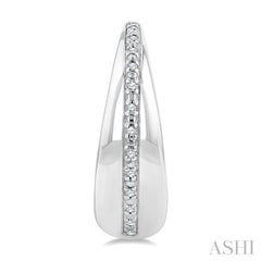 1/10 Ctw Bold Wide Round Cut Diamond Hoop Earring in Sterling Silver