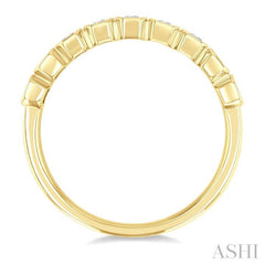3/4 Ctw North-South Bezel Set Emerald Cut Diamond Fashion Band in 14K Yellow Gold