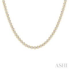 5 Ctw Illusion Round Cut Diamond Eternity Tennis Necklace in 14K Yellow Gold