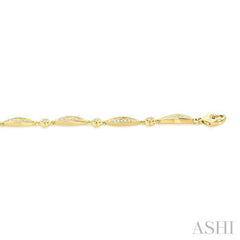 1/4 Ctw Marquise Link Round Cut Diamond Fashion Bracelet in 10K Yellow Gold