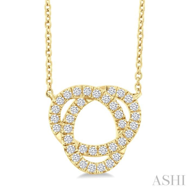 1/4 Ctw Trinity Round Cut Diamond Fashion Pendant With Chain in 10K Yellow Gold