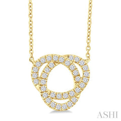 1/4 Ctw Trinity Round Cut Diamond Fashion Pendant With Chain in 10K Yellow Gold