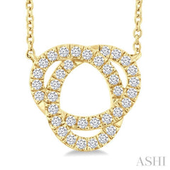 1/4 Ctw Trinity Round Cut Diamond Fashion Pendant With Chain in 10K Yellow Gold