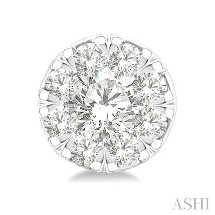 1/6 Ctw Lovebright Petite Round Shape Round Cut Diamond Fashion Stud Earring in 10K White Gold