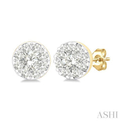 1/6 Ctw Lovebright Petite Round Shape Round Cut Diamond Fashion Stud Earring in 10K Yellow Gold