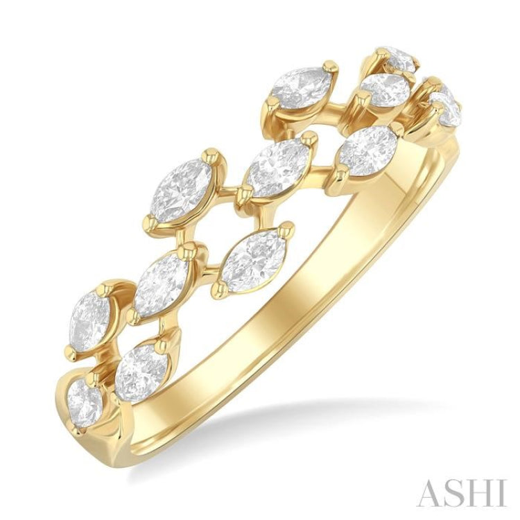 1/2 Ctw Scatter Marquise Cut Diamond Fashion Band in 14K Yellow Gold