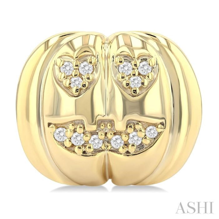 1/10 Ctw Petite Pumpkin Single Cut Diamond Fashion Earrings in 10K Yellow Gold