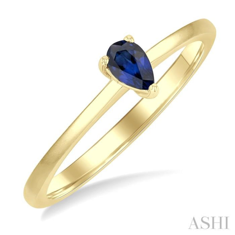 5x3 MM Pear Shape Sapphire Precious Solitaire Ring in 14K Yellow Gold