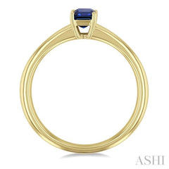 6x4 MM Octagon Shape Sapphire Precious Solitaire Ring in 14K Yellow Gold