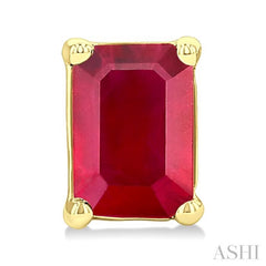 4X3 MM Octagon Shape Ruby Precious Stud Earrings in 14K Yellow Gold