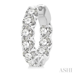 5 Ctw Inside-Out Embellished Round Cut Diamond Hoop Earrings in 14K White Gold