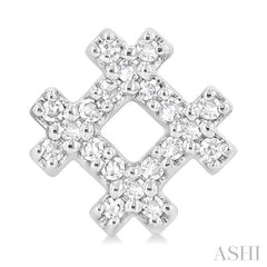 1/8 Ctw Petite Hashtag Motif Single Cut Diamond Fashion Earrings in 10K White Gold