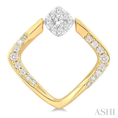 1/3 Ctw Cushion Shape Lovebright Round Cut Diamond Earrings in 10K Yellow and White Gold