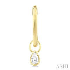 1/3 Ctw Bezel Set Pear Cut Diamond Huggie Earrings in 14K Yellow Gold