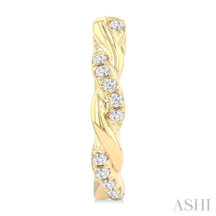 1/3 Ctw Round Cut Diamond Twisted Fashion Hoop Earrings in 14K Yellow Gold