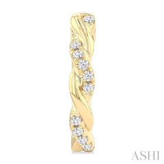 1/3 Ctw Round Cut Diamond Twisted Fashion Hoop Earrings in 14K Yellow Gold